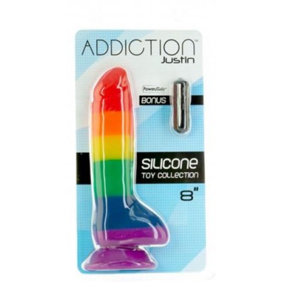 Addiction - Justin Rainbow Siliconen Dildo - 20 cm