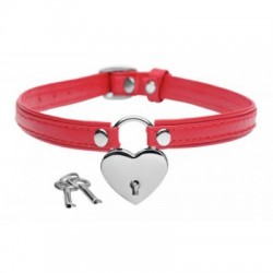 Heart Lock - Collar Met Sleutels - Rood