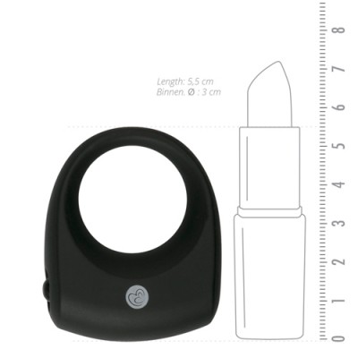 Siliconen Vibrerende Cockring Met Mini Bullet - Zwart